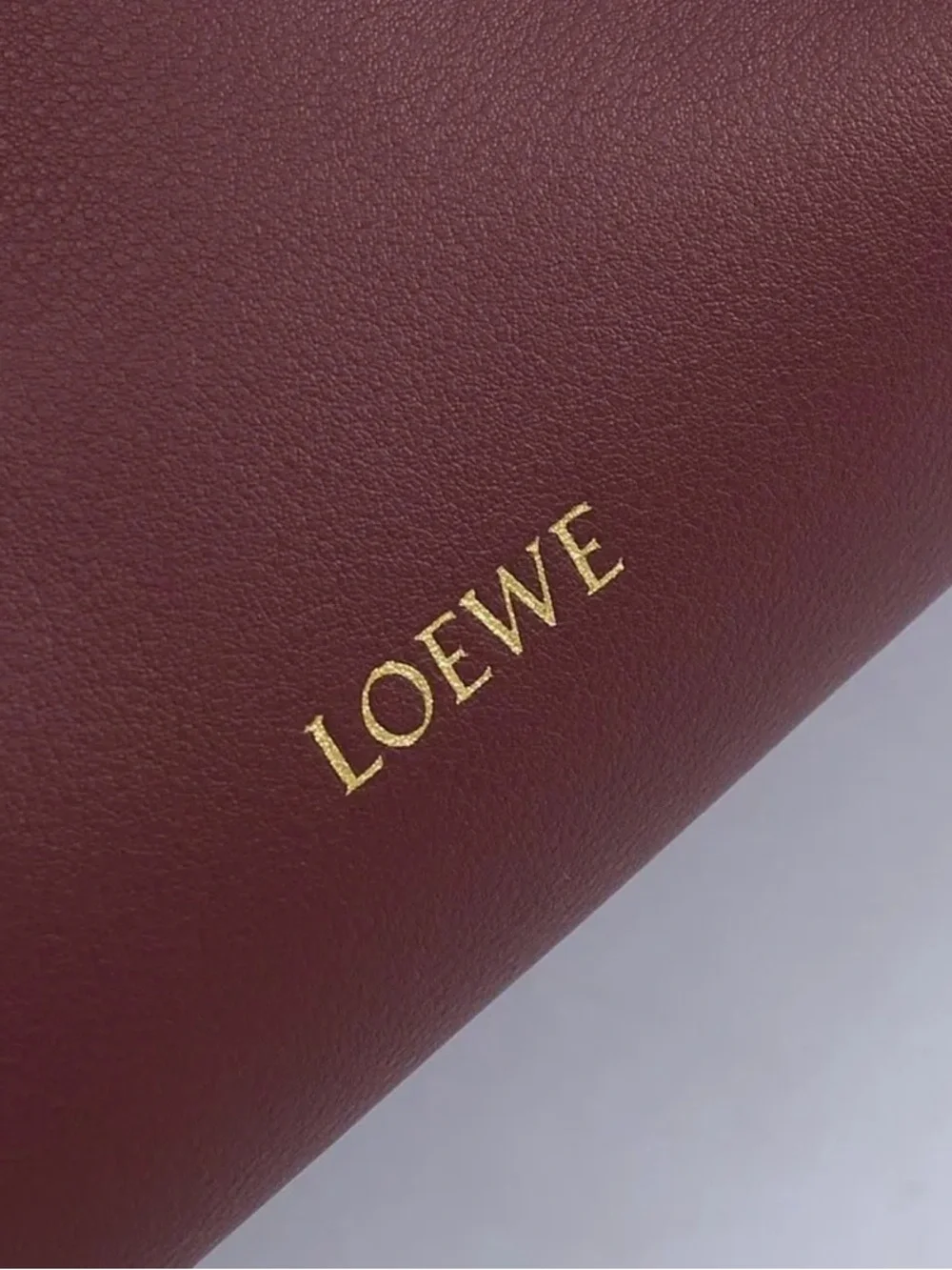 Loewe Burgundy Leather Tote with Knotted Side Straps